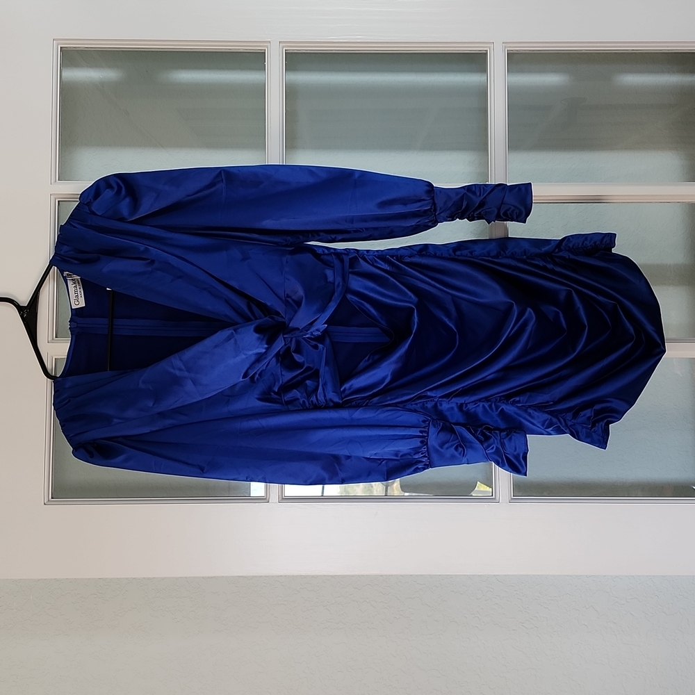 Royal blue satin dress